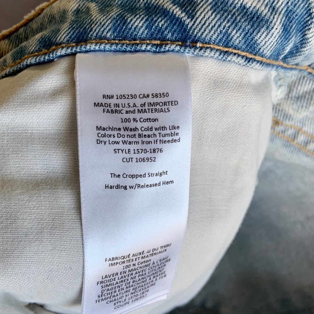 Current/Elliot Acid-Washed Cropped Jeans - Picture 6 of 8